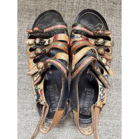 L'ARTISTE Spring Step Butterflies Leather Sandals EU 36 US 5.5-6 Eclectic Artsy - Picture 11 of 12